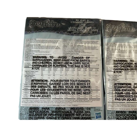 New Easy Bake Red Velvet & Strawberry Flavored Cakes Refill Mix 2 pack bundle - Picture 3 of 4